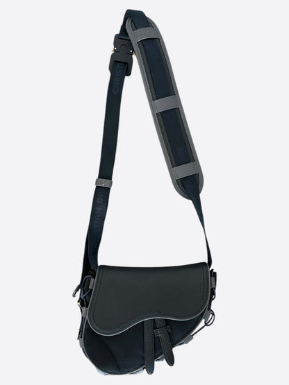 Dior Sacai Black Calfskin Saddle Bag