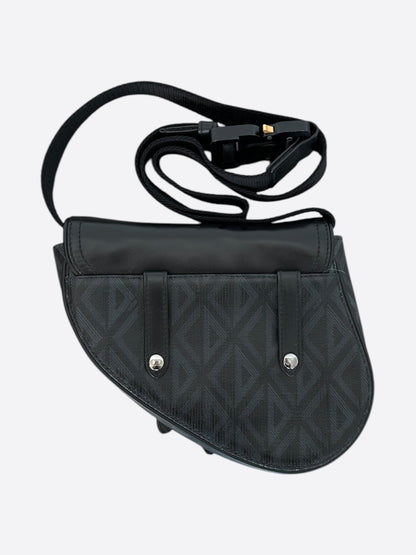 Dior Black CD Diamond Mini Saddle Bag