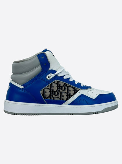 Dior Blue & Beige Oblique B27 High Top Sneakers