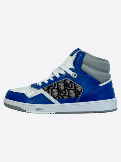 Dior Blue & Beige Oblique B27 High Top Sneakers