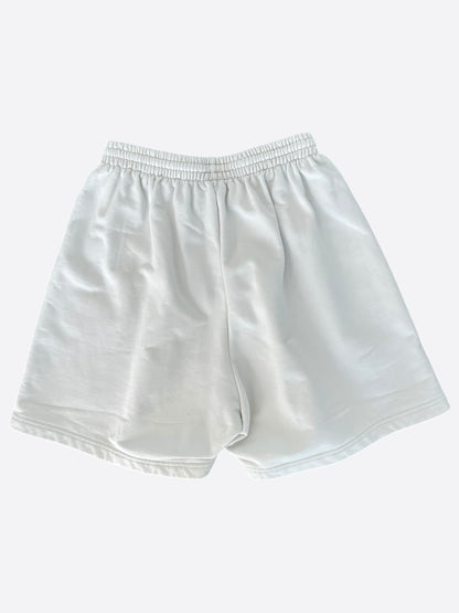 Balenciaga Light Grey Campaign Embroidered Logo Shorts