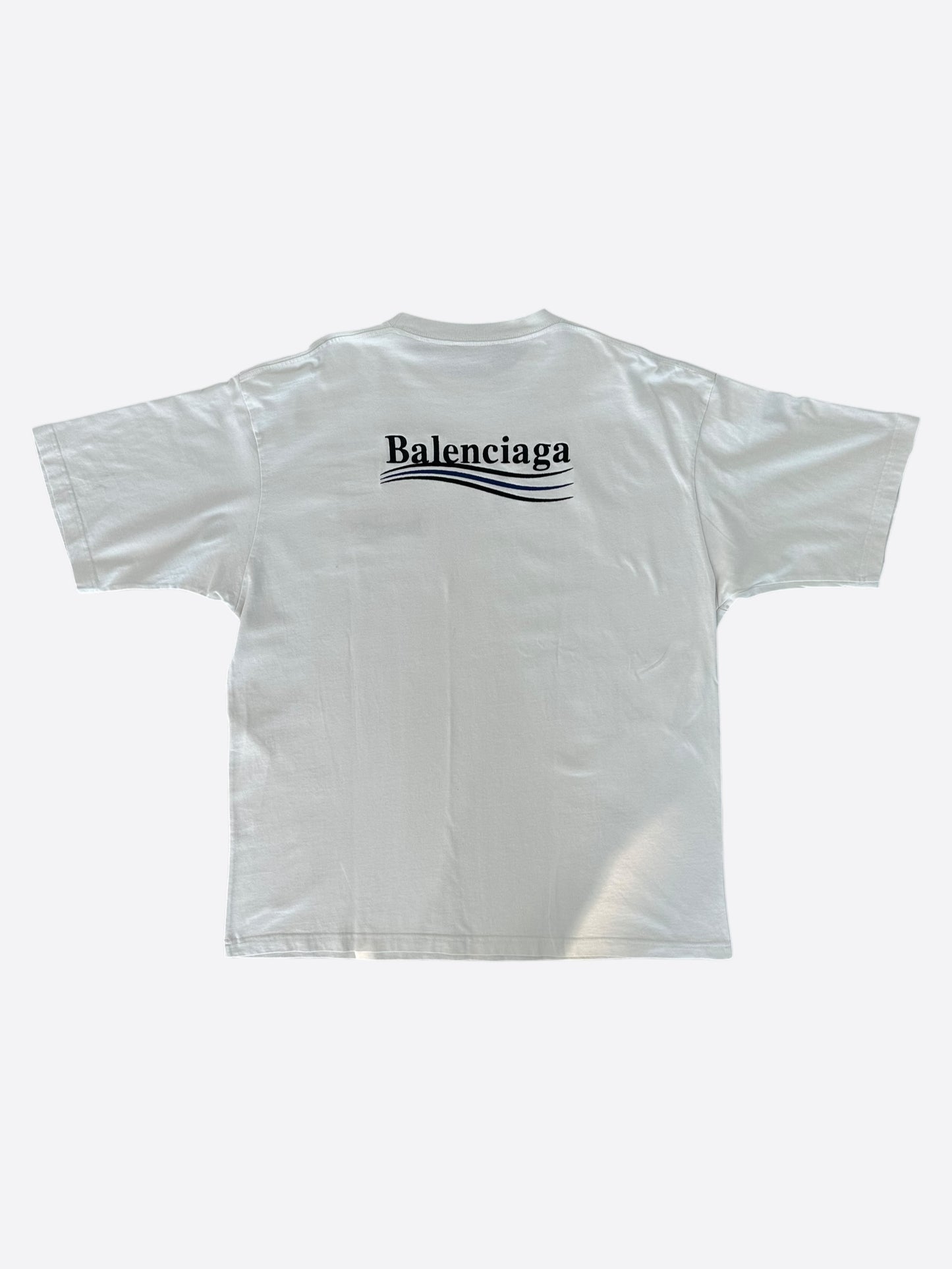 Balenciaga Light Grey Campaign Embroidered Logo T-Shirt