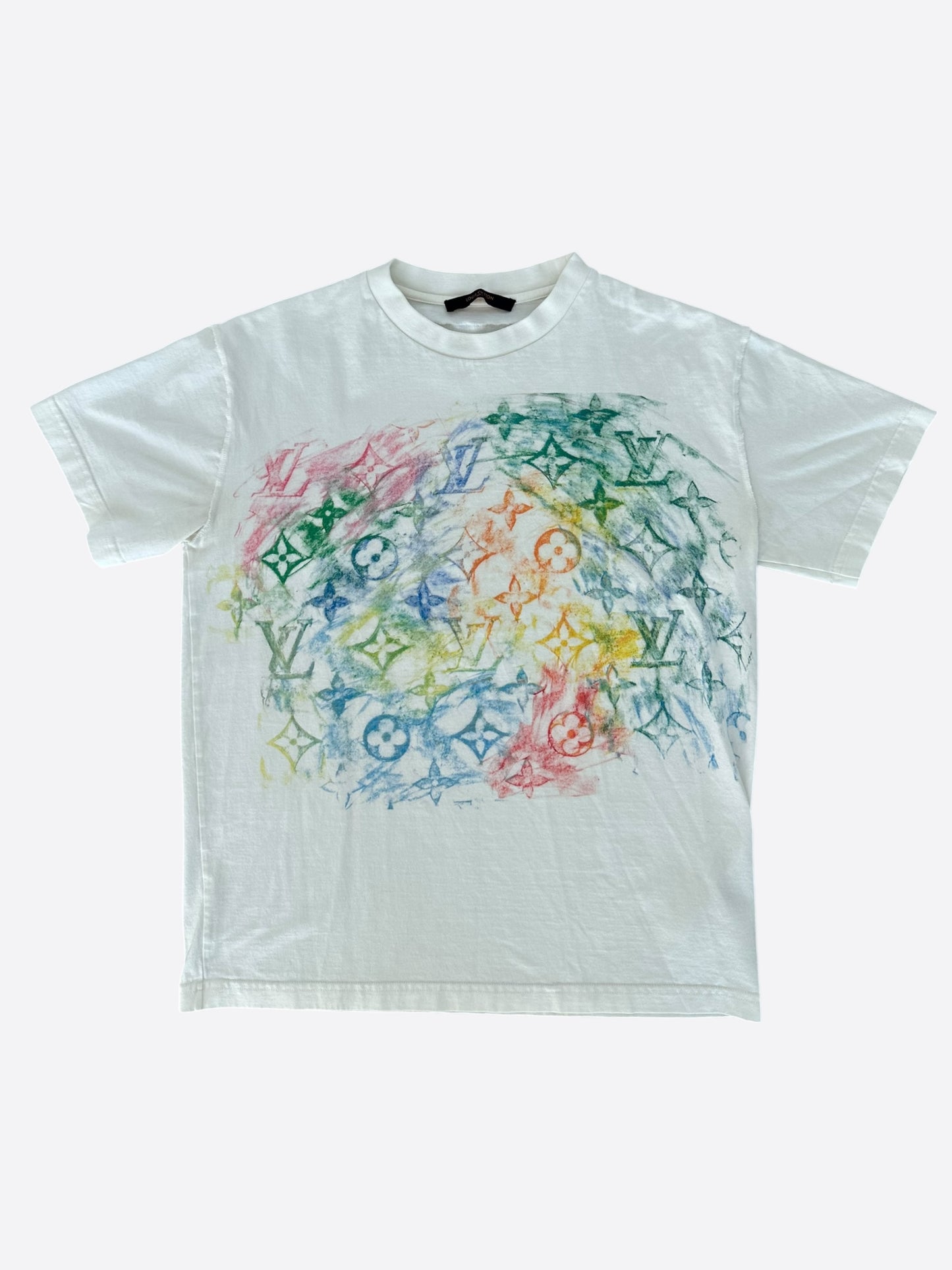 Louis Vuitton White Multicolor Pastel Monogram T-Shirt