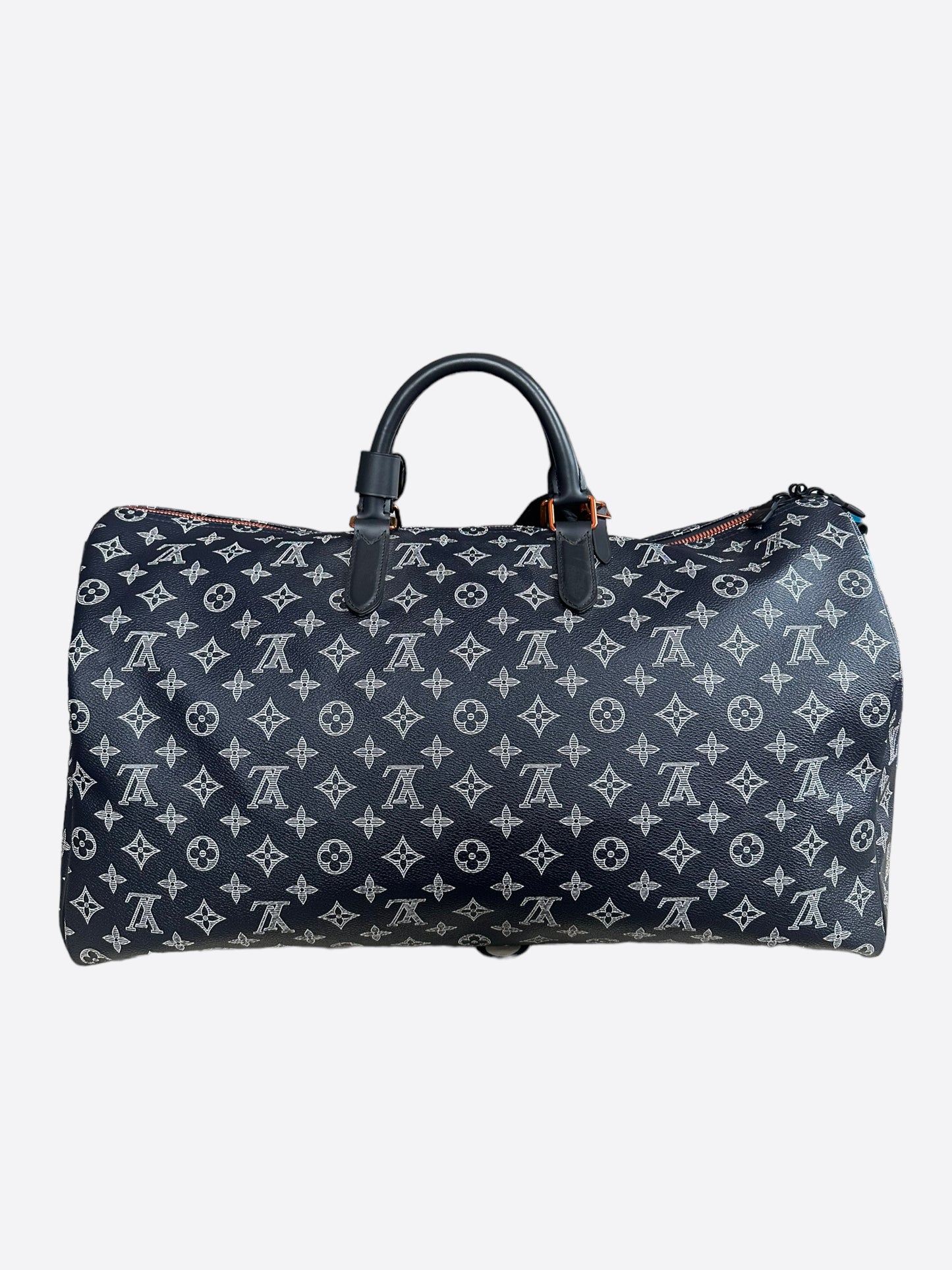 Louis Vuitton Navy Upside Down Monogram Keepall 50