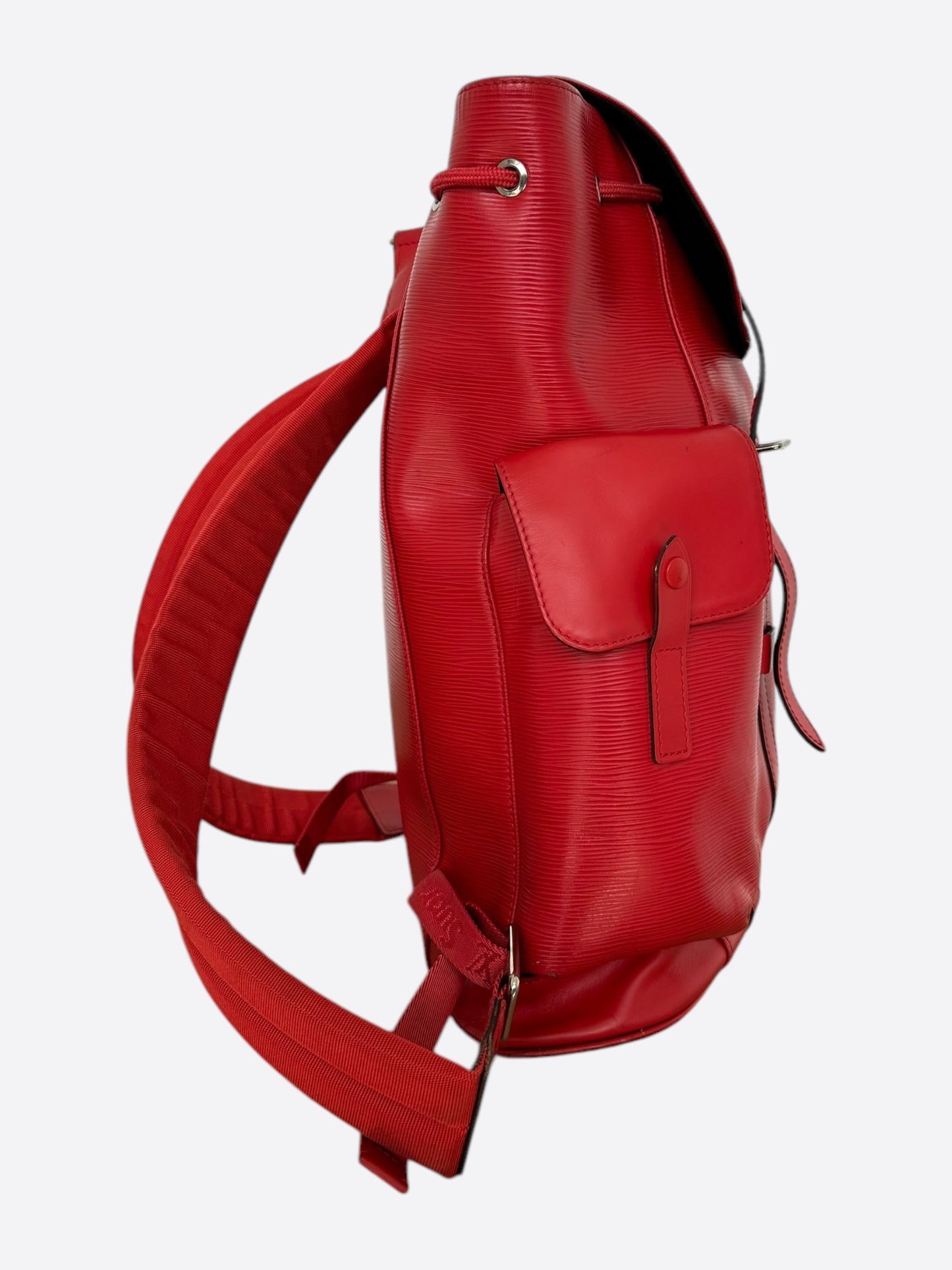 Louis Vuitton Supreme Red & White EPI Christopher Backpack