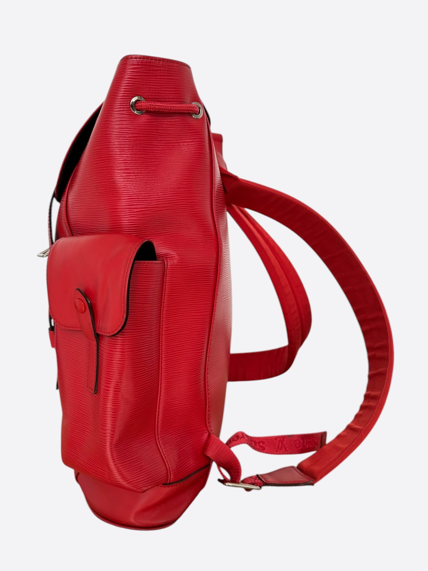 Louis Vuitton Supreme Red & White EPI Christopher Backpack