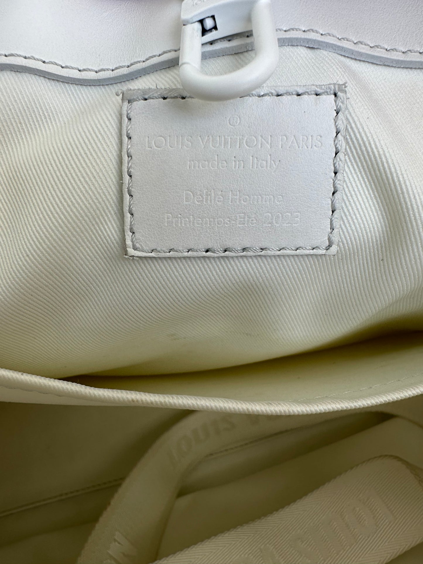 Louis Vuitton White Ornament Monogram Sac Plat 24H Tote Bag