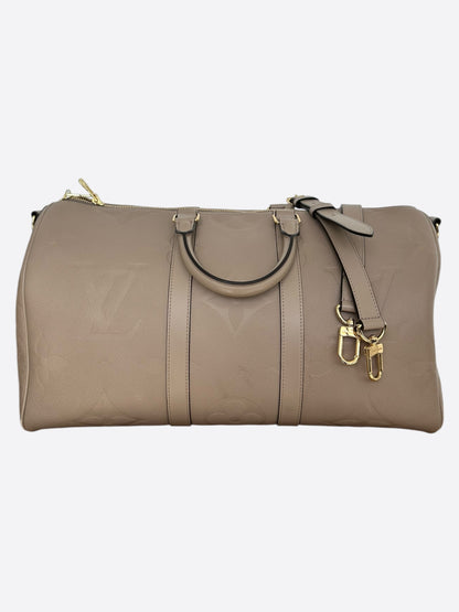 Louis Vuitton Beige Empreinte Monogram Keepall 45