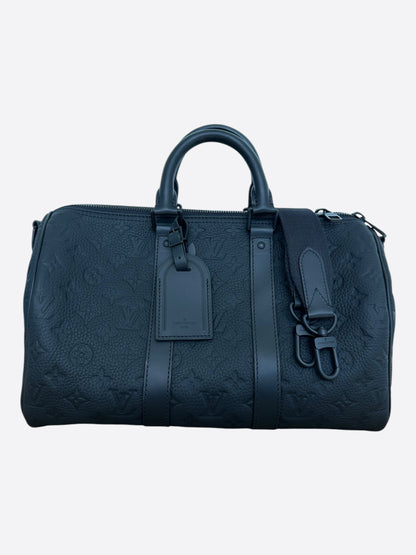 Louis Vuitton Black Taurillon Monogram Keepall 35