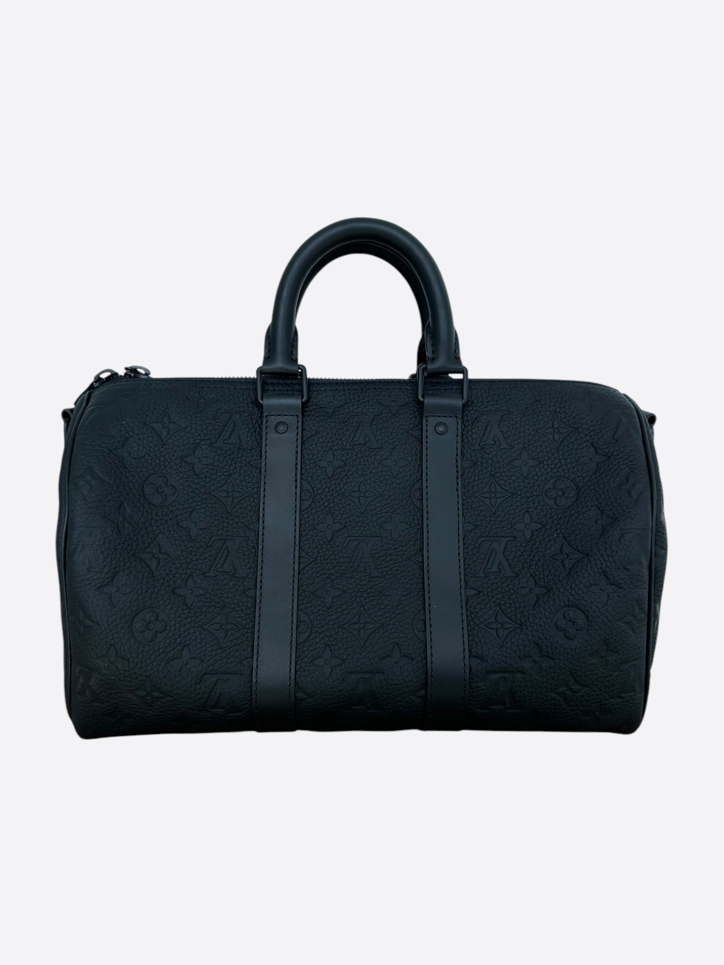 Louis Vuitton Black Taurillon Monogram Keepall 35