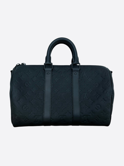 Louis Vuitton Black Taurillon Monogram Keepall 35