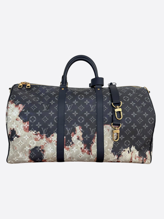 Louis Vuitton Blue Bleach Monogram Keepall 50