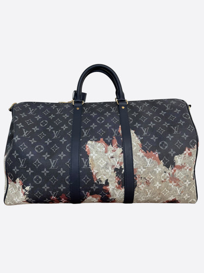 Louis Vuitton Blue Bleach Monogram Keepall 50