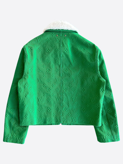 Louis Vuitton Green Monogram Shearling Workwear Jacket