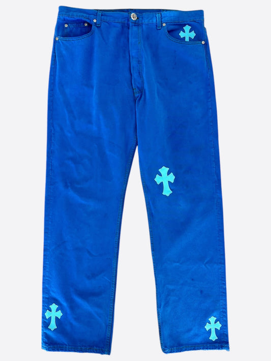 Chrome Hearts Levi's London Exclusive Blue Dyed Cross Patch Jeans