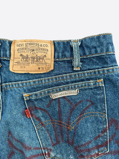 Chrome Hearts Levis Blue Cross Patch Stencil Jeans