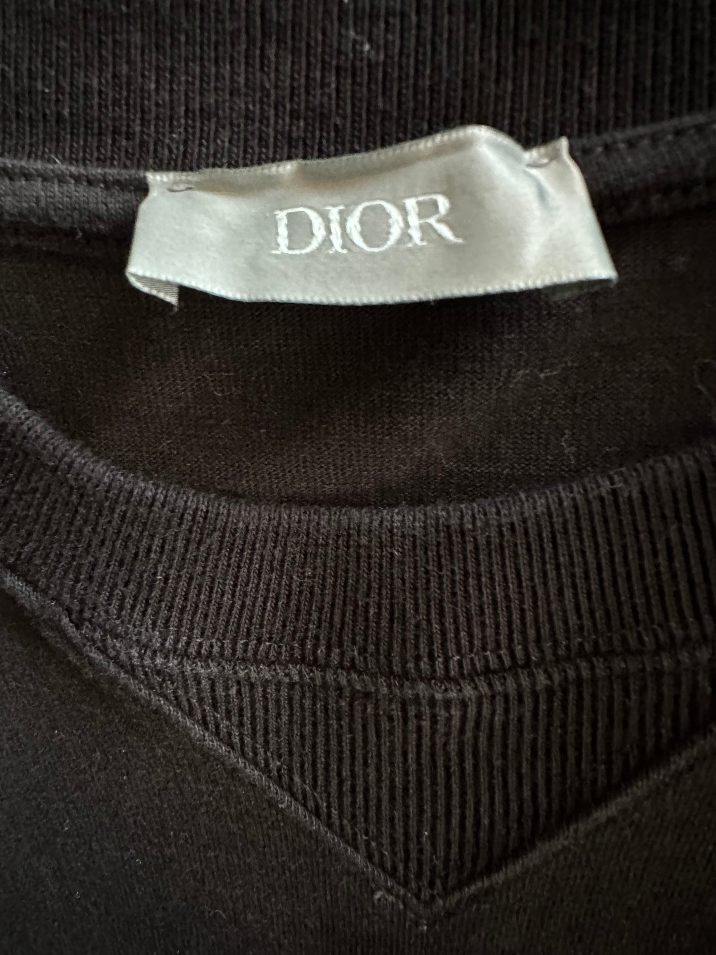 Dior Stussy Black Mulitcolor Logo Embroidered T-Shirt