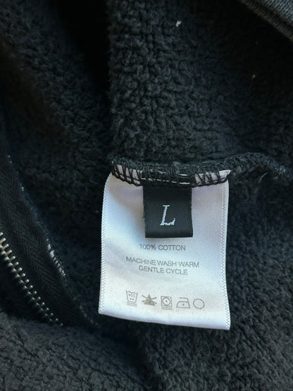 Enfants Riches Deprimes Faded Black & White Asphyxiation Patchwork Zip Up Hoodie