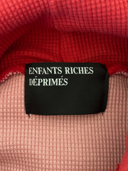 Enfants Riches Deprimes Red & Black Anti-Process Patchwork Thermal Zip Up Hoodie