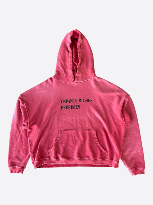 Enfants Riches Deprimes Faded Red & Black Classic Logo Hoodie