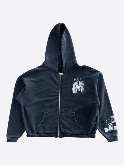 Enfants Riches Deprimes Black & White Narcotica Patchwork Zip Up Hoodie