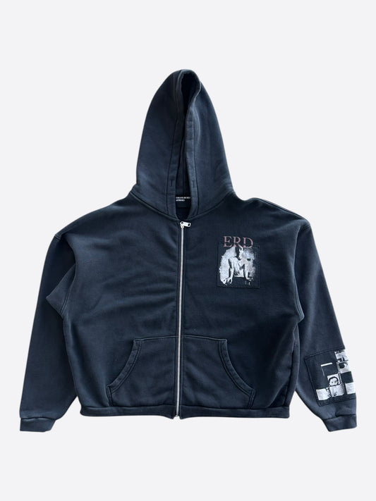 Enfants Riches Deprimes Black & White Narcotica Patchwork Zip Up Hoodie