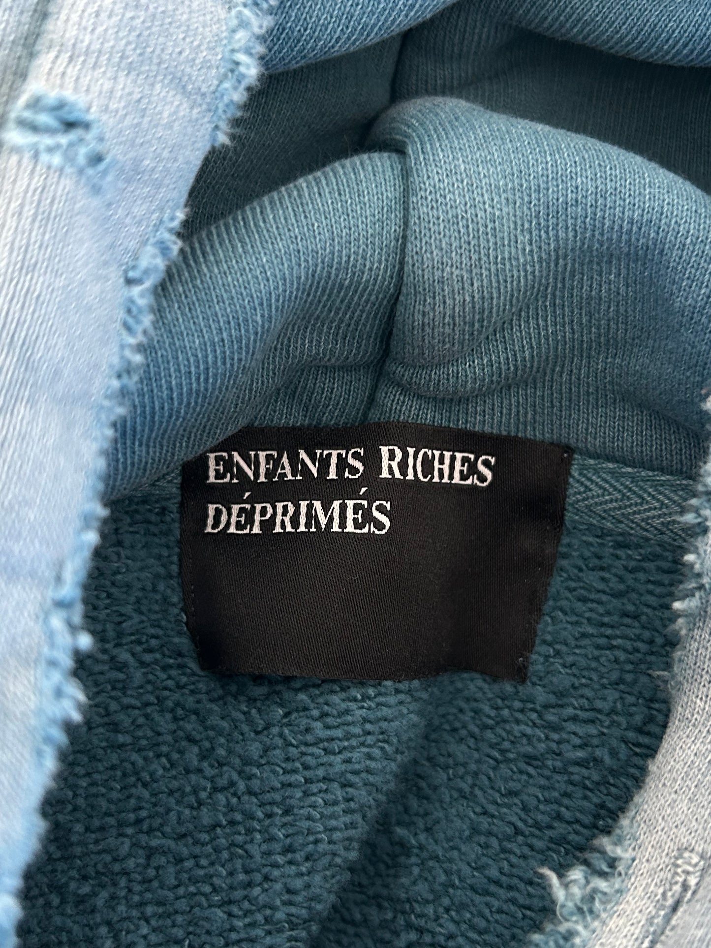 Enfants Riches Deprimes Faded Blue & Black Classic Logo Hoodie