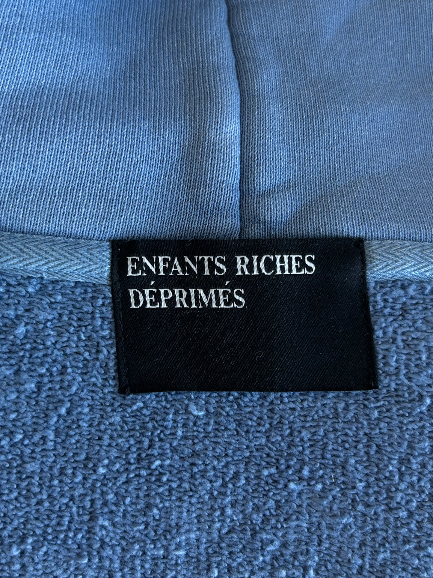 Enfants Riches Deprimes Faded Blue & Black Tabac Rat Logo Zip Up Hoodie