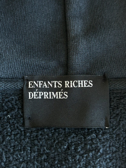 Enfants Riches Deprimes Washed Black & White Madonna Patchwork Zip Up Hoodie