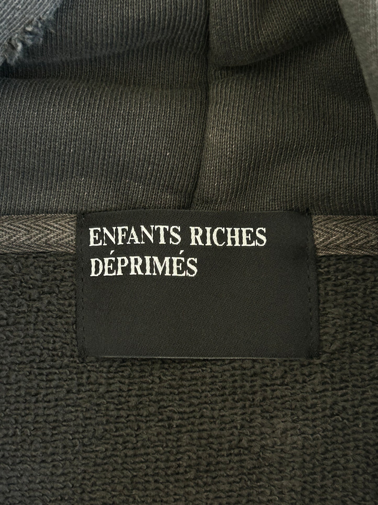 Enfants Riches Deprimes Washed Black & White Classic Logo Hoodie