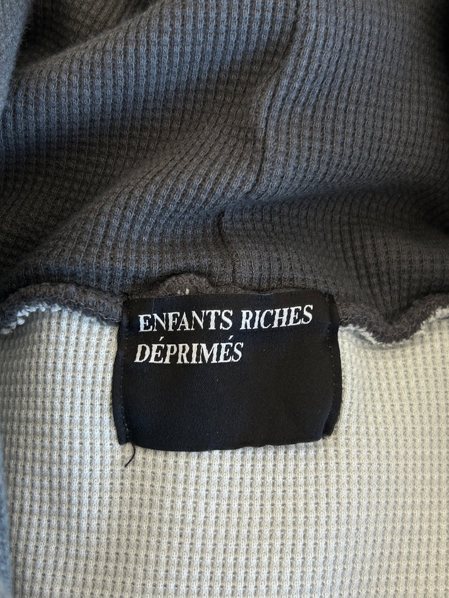 Enfants Riches Deprimes Washed Black & Black Classic Logo Thermal Hoodie