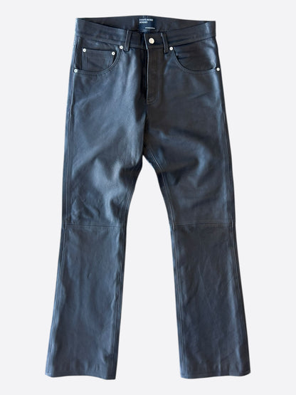 Enfants Riches Deprimes Black Leather Flared Jeans
