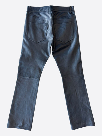 Enfants Riches Deprimes Black Leather Flared Jeans