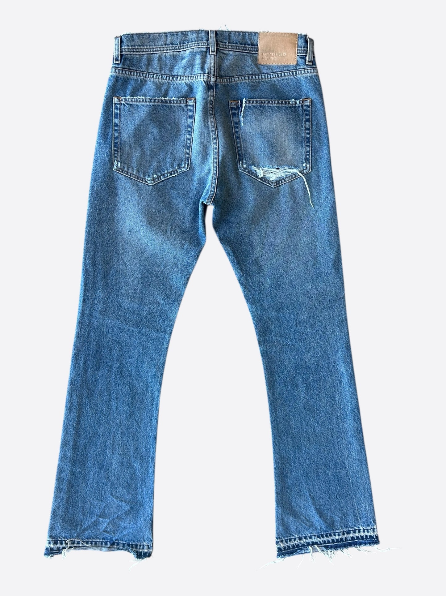 Enfants Riches Deprimes Dark Blue Distressed Flared Jeans
