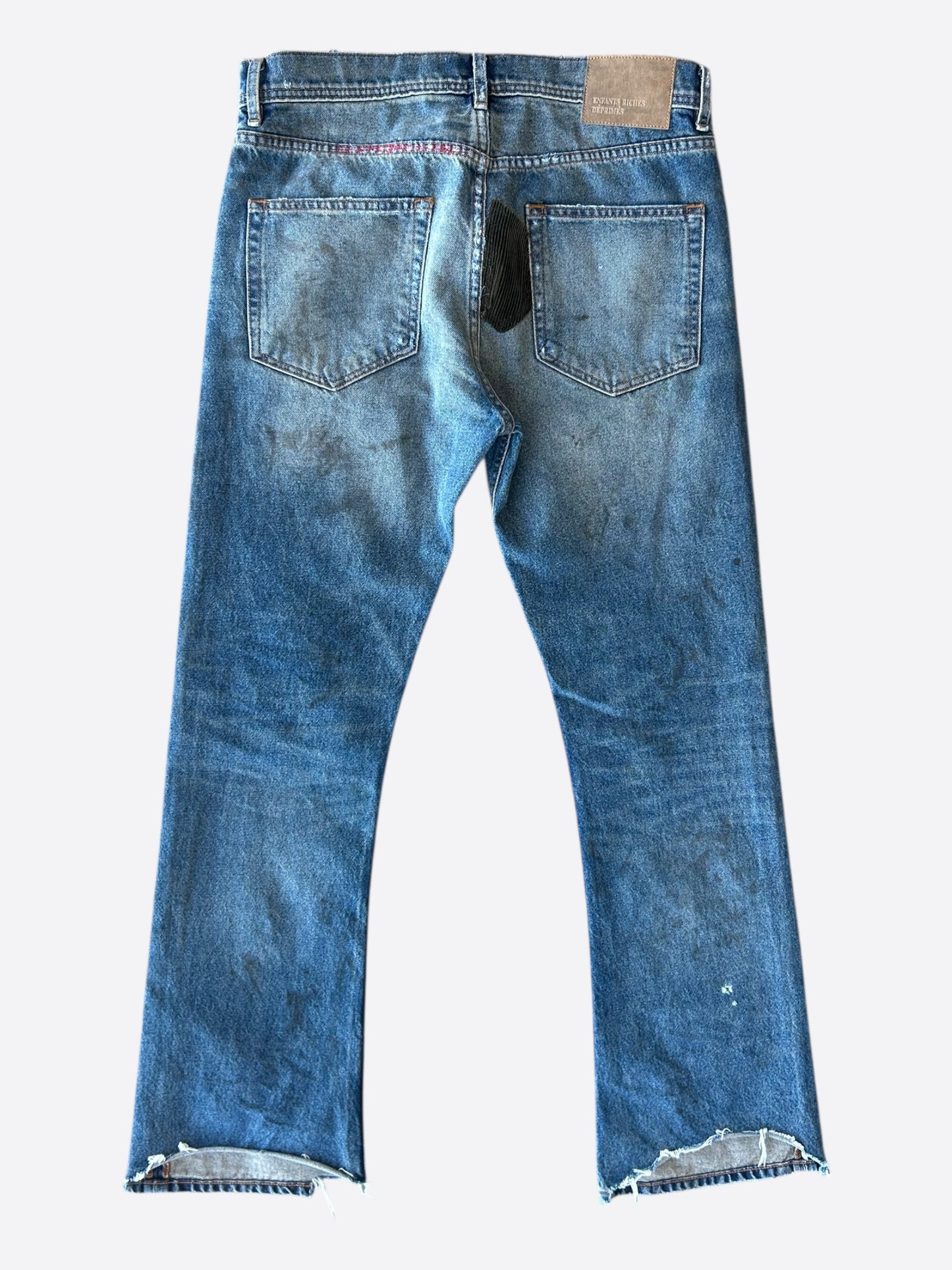Enfants Riches Deprimes Dark Blue Distressed Flared Jeans