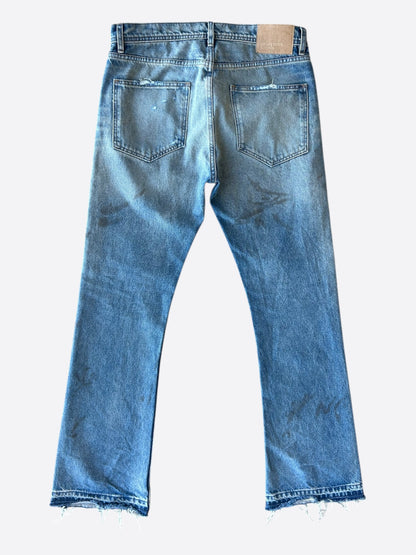 Enfants Riches Deprimes Faded Blue Embroidered Patch Flared Jeans