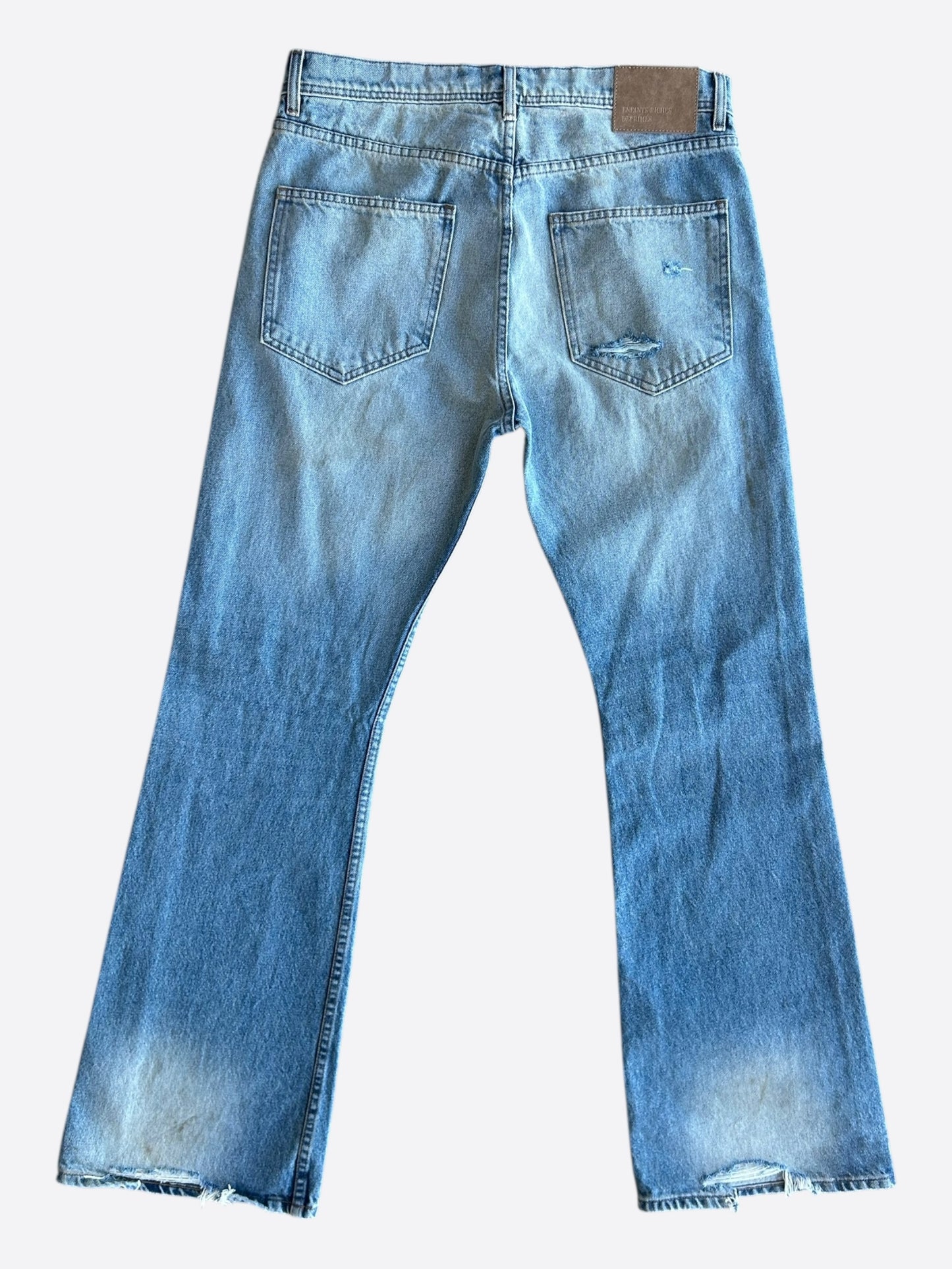 Enfants Riches Deprimes Faded Blue Distressed Flared Jeans