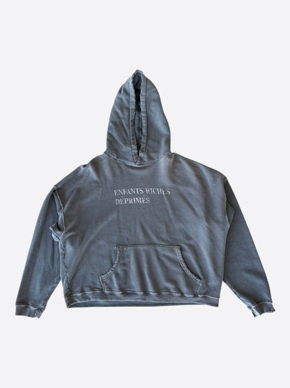 Enfants Riches Deprimes Washed Black & White Classic Logo Hoodie