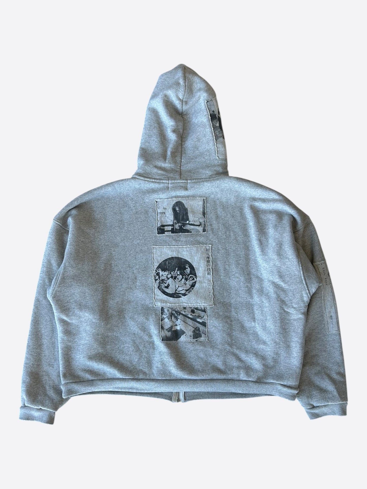 Enfants Riches Deprimes Grey & Black Assemblage Patchwork Thermal Zip Up Hoodie