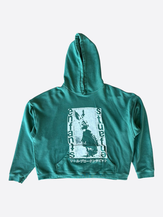 Enfants Riches Deprimes Green & White Rabbit Graphic Hoodie