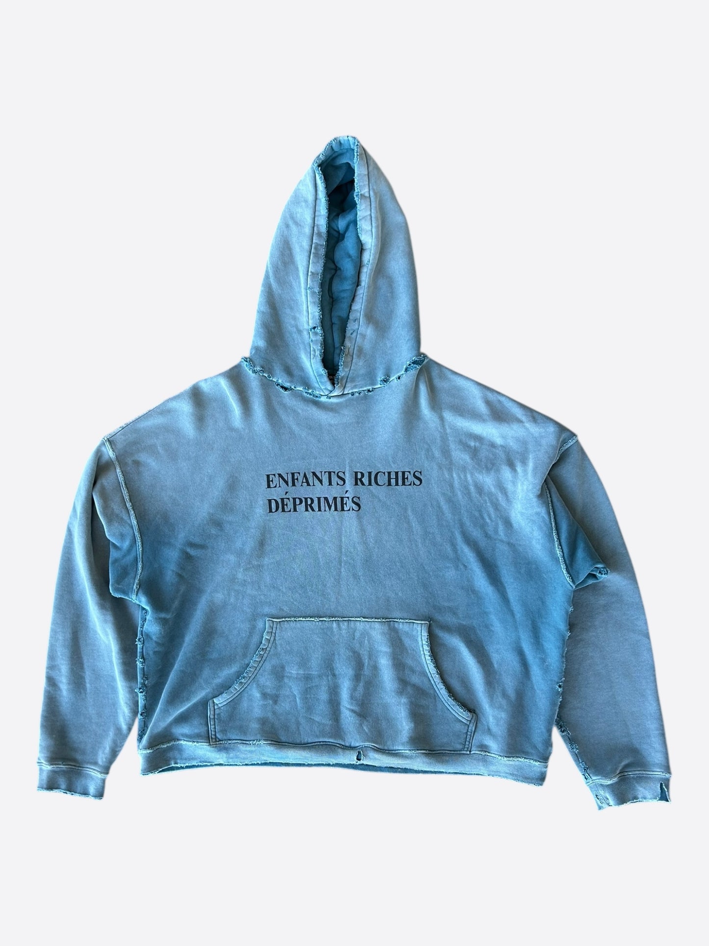 Enfants Riches Deprimes Faded Blue & Black Classic Logo Hoodie