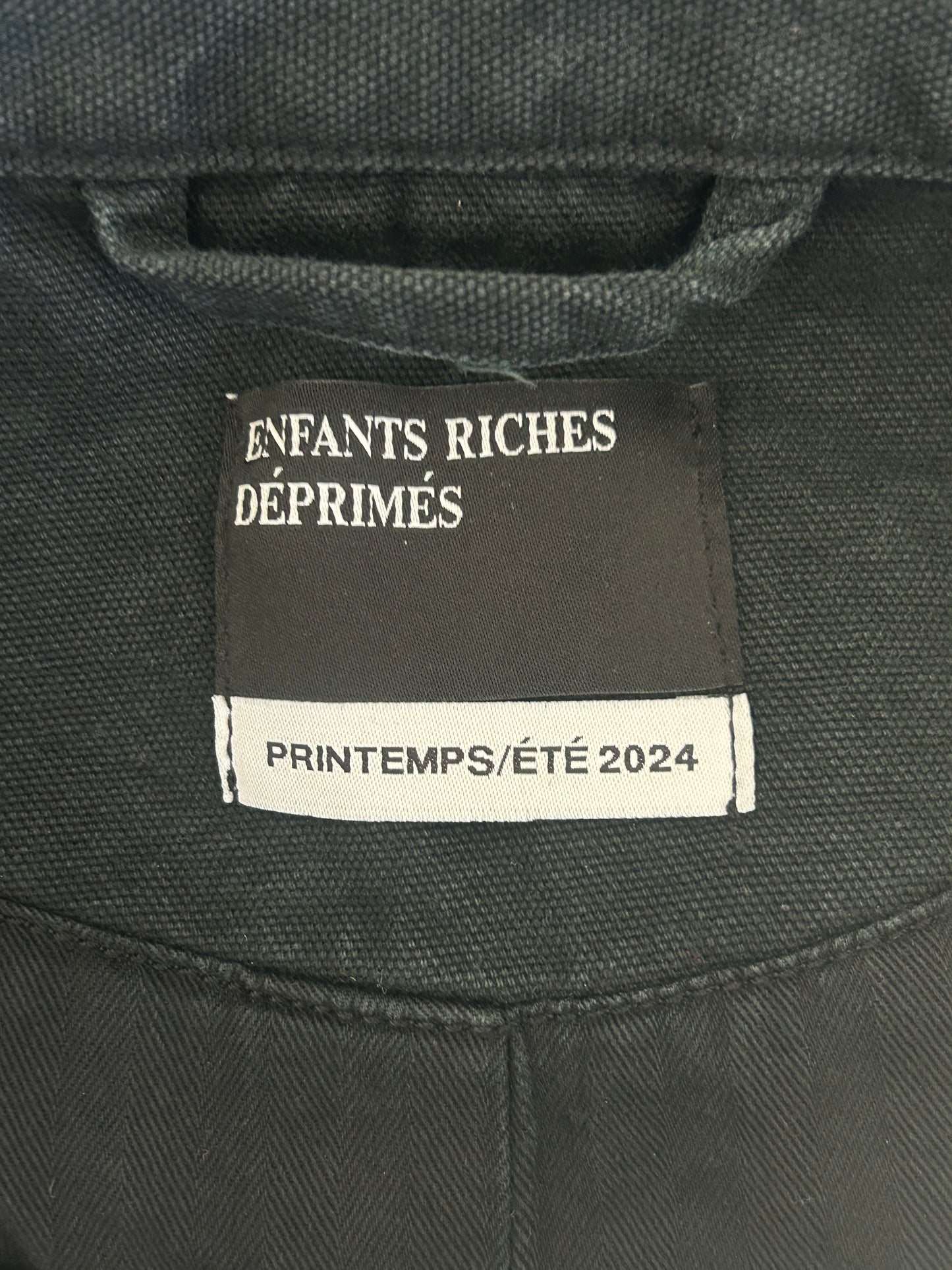 Enfants Riches Deprimes Faded Black & White Classic Logo Work Jacket