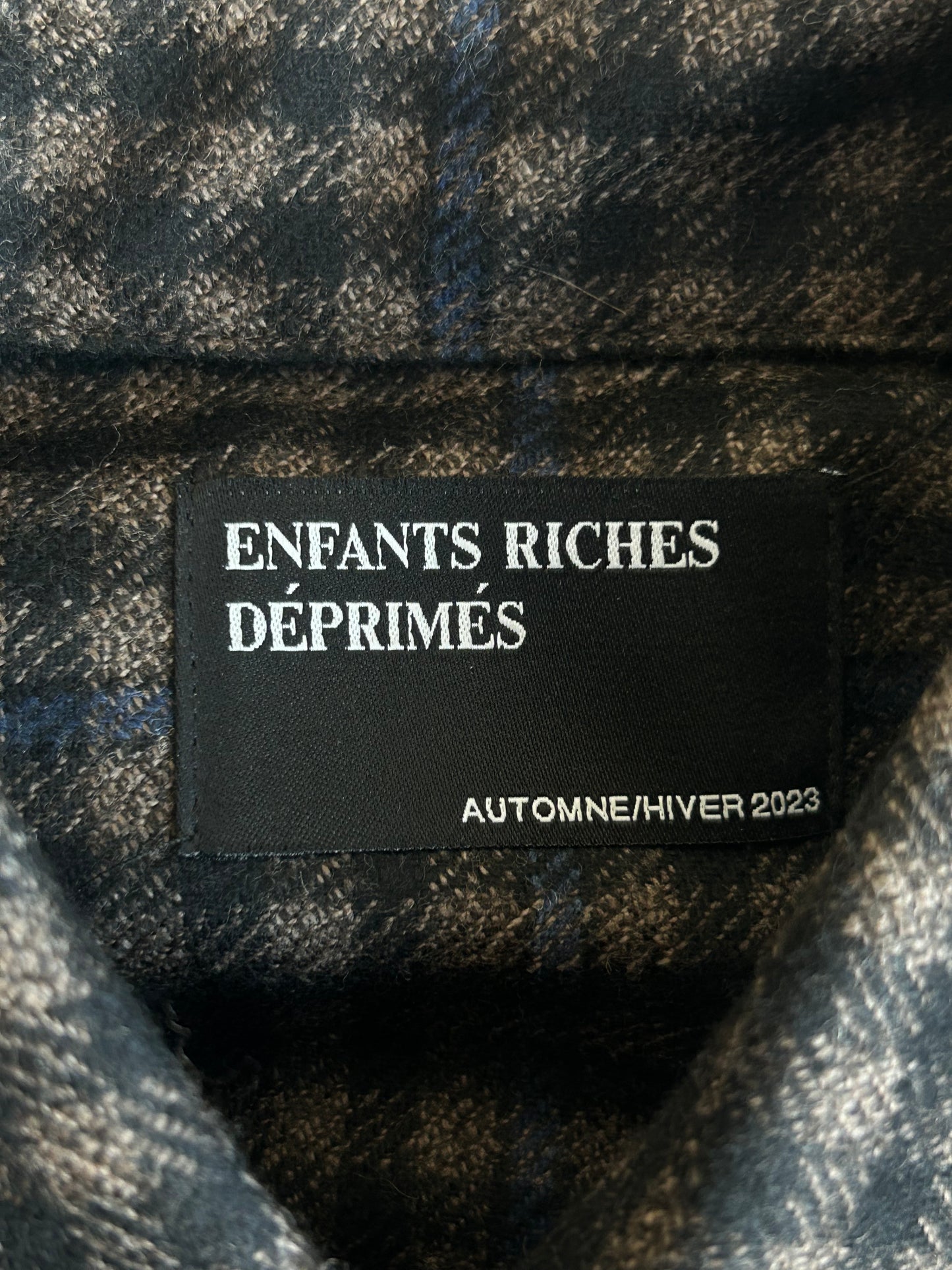 Enfants Riches Deprimes Brown & Black Plaid Assemblage Patchwwork Flannel Shirt