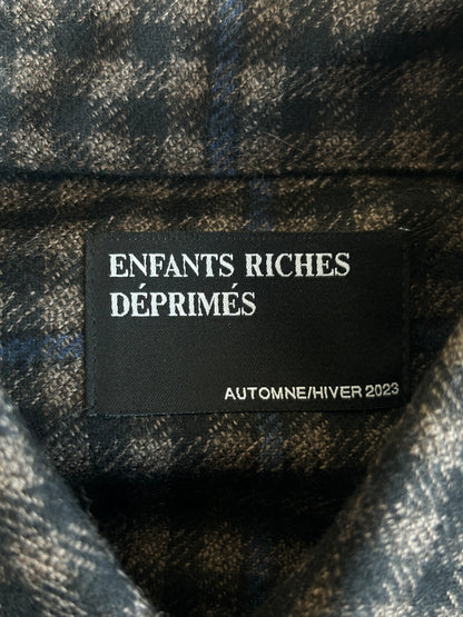 Enfants Riches Deprimes Brown & Black Plaid Assemblage Patchwwork Flannel Shirt