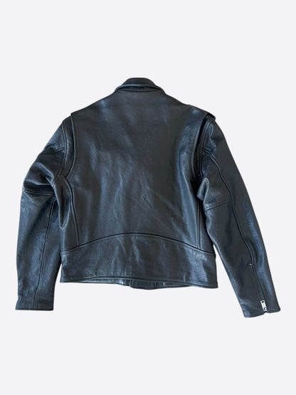 Enfants Riches Deprimes Black Rose Buckle Moto Leather Jacket