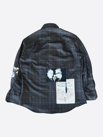 Enfants Riches Deprimes Brown & Black Plaid Assemblage Patchwwork Flannel Shirt