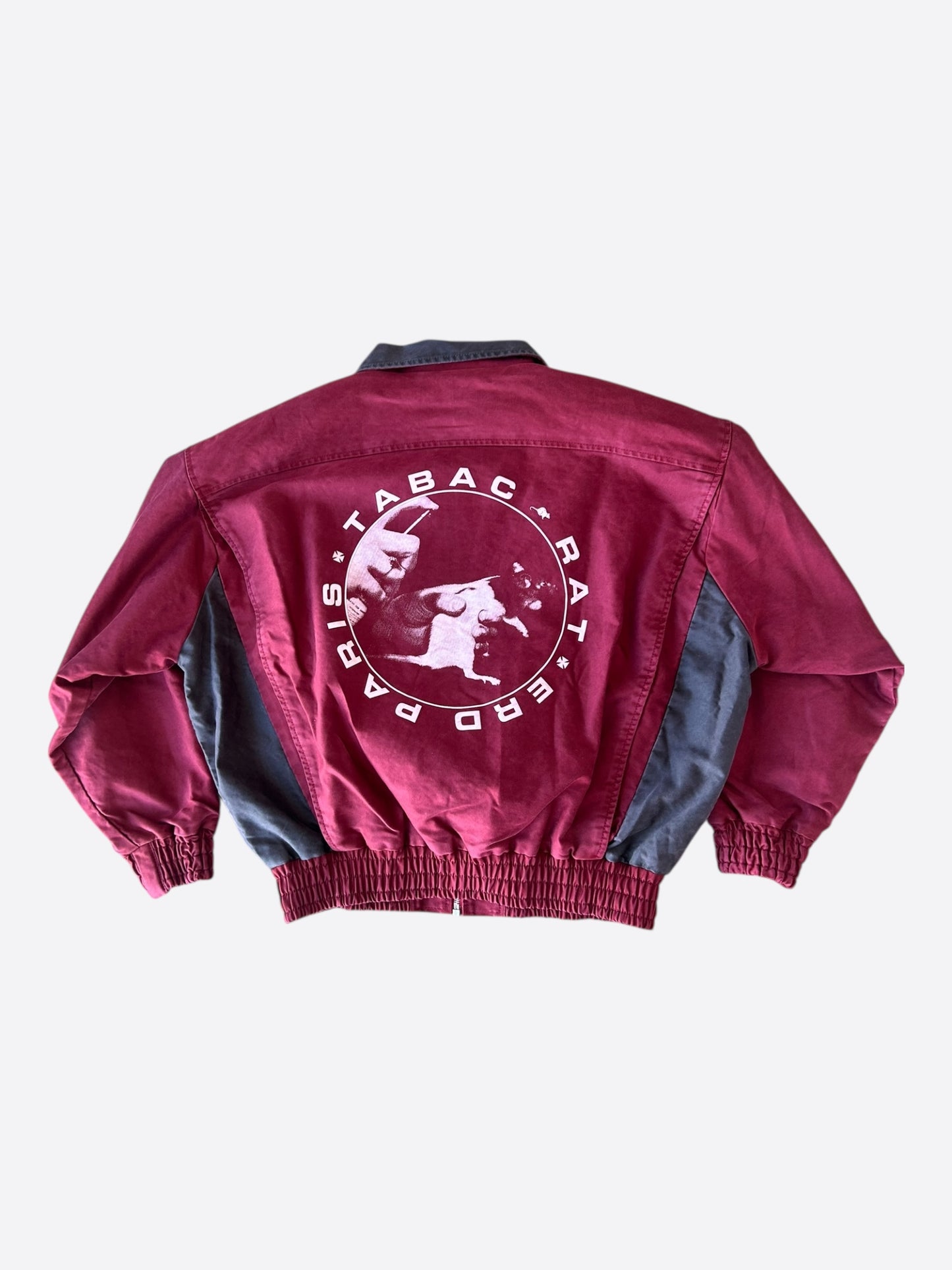 Enfants Riches Deprimes Burgundy, Black & White Tabac Rat Logo Track Jacket