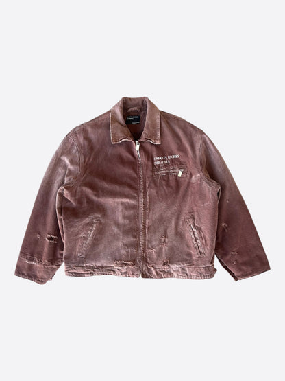 Enfants Riches Deprimes Faded Brown & White Classic Logo Work Jacket