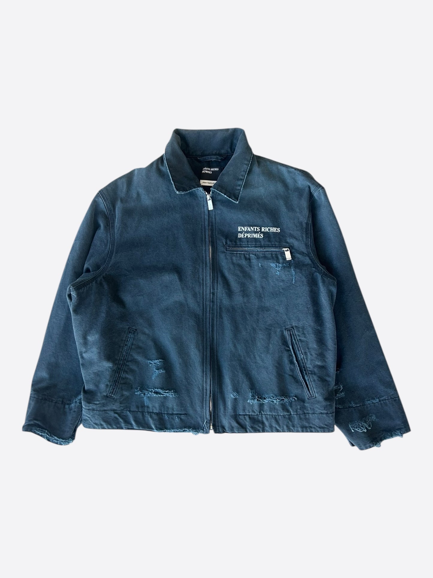 Enfants Riches Deprimes Faded Black & White Classic Logo Work Jacket