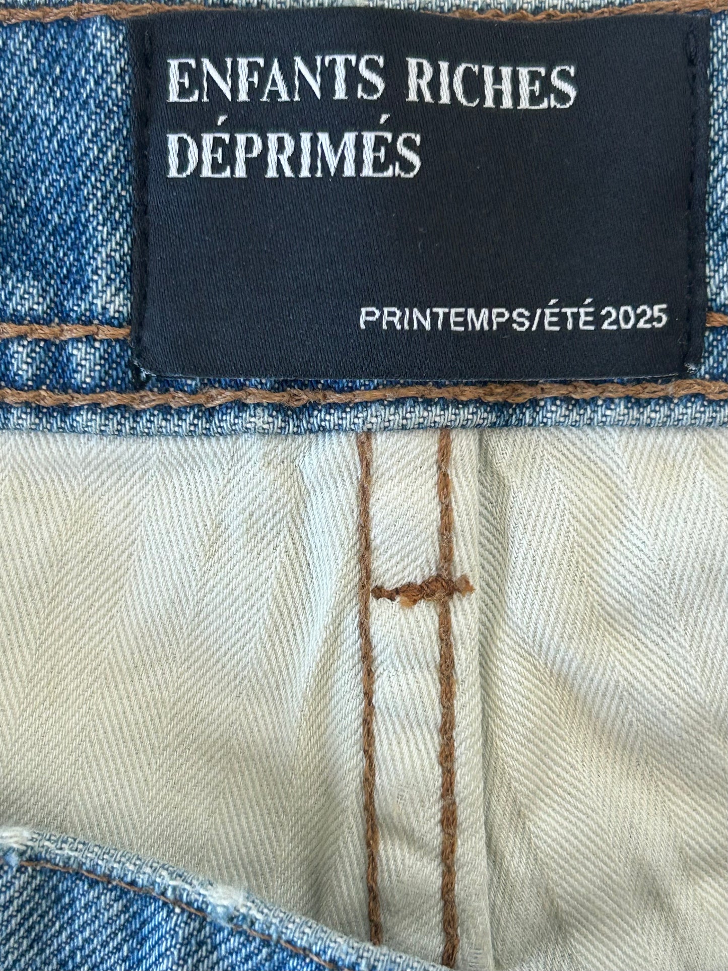 Enfants Riches Deprimes Faded Blue Distressed Flared Jeans